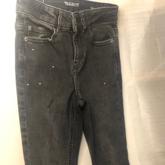 Thereabouts Girls Black Fashion Denim Long Pants with embellishment's - Picture 1 of 8